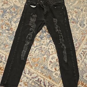 Black Distressed Jeans